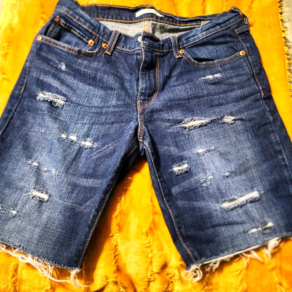 Levi's Boyfriend jean shorts sz 30 blue denim, cutoffs, never worn